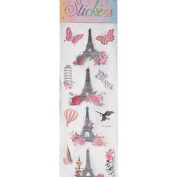 Yellow Bee Smiley, Eiffel tower, Unicorn 3D Stickers Combo, Multicolor, Pack of 5 image 5