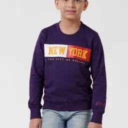 Kate & Oscar Kids Purple Cotton Printed Full Sleeves Sweatshirt-image-28