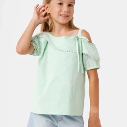 Kate & Oscar Kids Green Cotton Regular Fit Top-image-64