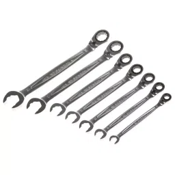FACOM 8-19 mm Satin Chrome Ratchet Multifunction Wrench (Set of 7), 467R.J7-53