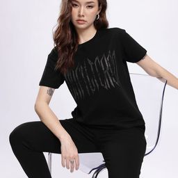DressBerry Typography Printed T-Shirt with Trousers Co-Ords-picture-57