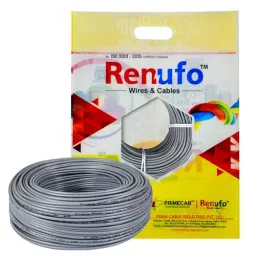 Renufo 1.0 Sq mm 1 Core Flame Retardant (FR) House Cable Grey 100 m-image-33