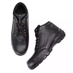 Armaduro Steel Toe Safety Shoes High Ankle Rubber Sole Black Leather Size UK 9, AD1021-image-14