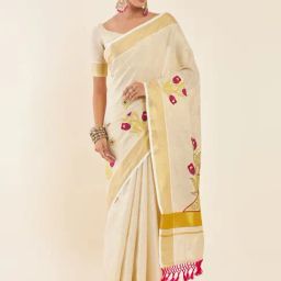 Soch Golden Cotton Woven Saree With Unstitched Blouse-picture-20