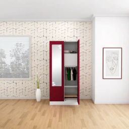 Godrej Interio Slimline 2-Door Steel Almirah, Red (1-Year Warranty, 1 Locker)-image-83