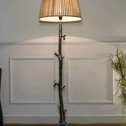 Kapoor Lamp Shades White Aluminium Morgan Printed Cotton Shade Floor Lamp-image-25