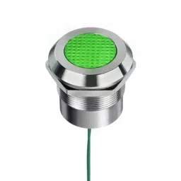 RS PRO Green Panel Mount Indicator 12-24V AC/DC, Mounting Hole Size 25 mm, Termination Type Lead Wires, IP Rating IP67, IP69K, Model No 2538514-5