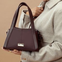 Strokes by Namrata Mehta PU Bucket Handheld Bag with Applique-image-76