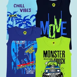 YK Boys Pack of 4 Printed Applique T-shirt-picture-19
