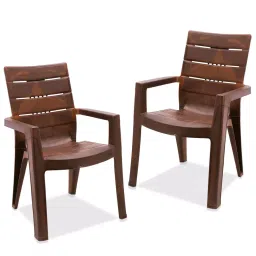 Maharaja Crown Plastic Chair Teakwood (Set of 2)-image-96
