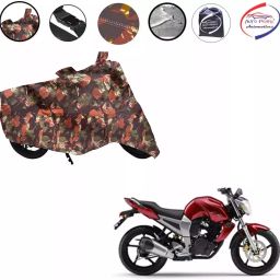 Auto Pearl Polyester Waterproof Two Wheeler Cover for Yamaha FZ16,(Jungle Print)-image-17