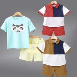 Lofn Unisex Kids Printed T-shirt with Shorts-33