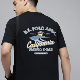 U.S. Polo Assn. Denim Co. Brand Logo Printed Pure Cotton Slim Fit T-shirt-image-65