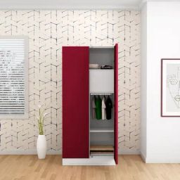 Godrej Interio Slimline 2-Door Steel Almirah, Red (1-Year Warranty, 1 Locker)-image-26