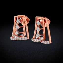 Joyalukkas 18k Gold Shimmered Diamond Stud Earrings-image-12