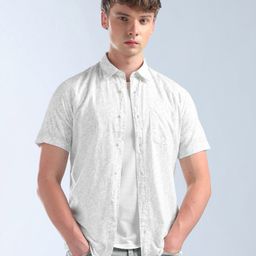 Flying Machine Men Slim Fit Floral Opaque Printed Casual Shirt-image-90