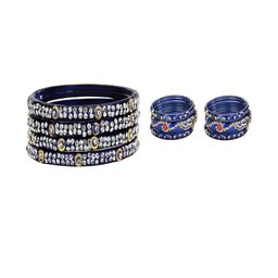 SOMIL Set of 22 Blue Alloy Bangles-image-84