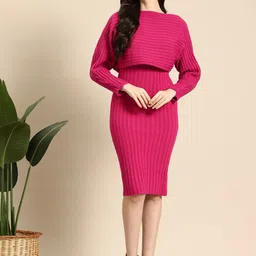 Mast & Harbour Two Piece Woollen Sheath Dress-image-26