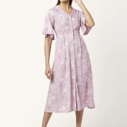 Akkriti by Pantaloons Pink Floral Print A-Line Dress-picture-34