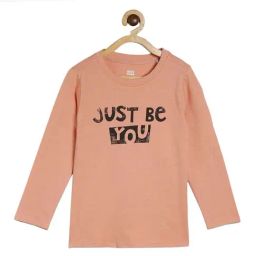 MINIKLUB Kids Peach Cotton Printed Full Sleeves T-Shirt-image-69