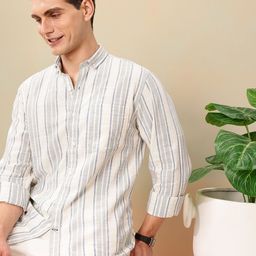 Mast & Harbour Striped Regular Fit Shirt-image-92