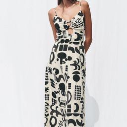 LULU & SKY Women Abstract Printed Cut-Outs Detail Shoulder Straps Fit & Flare Midi Dress-17