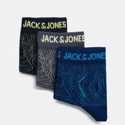 Jack & Jones Men Pack Of 3 Printed Calf Length Socks-0