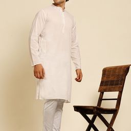 SKAVIJ Men Pure Cotton Kurta with Pyjamas-image-99