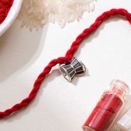 Zavya 92.5 Sterling Silver Damru Rakhi with Roli Chawal for Bhai-image-95