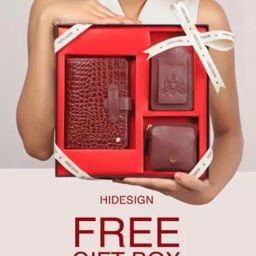 Hidesign Mel Ranch Red Wallet With Luggage Tag & Waist Pouch Gift Box-11