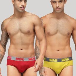 Zoiro Chinese Red & Castle Rock Regular Fit Briefs - Pack Of 2-image-21