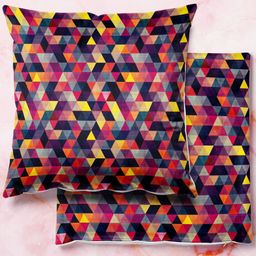 ArtzFolio Multicoloured Set of 2 Velvet Square Cushion Covers-31