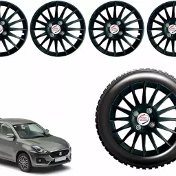 Auto Pearl CBK14 R14 35.56 cm (14 Inch) Press Type Wheel Hubcap with Retention Ring Glossy Black Wheel Cover for Maruti Swift Dzire LXI Option (Set of 4)-image-93
