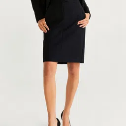 MANGO Black Straight Sustainable Skirt-image-72