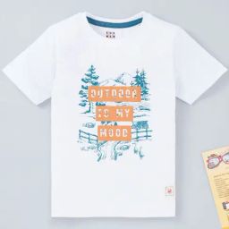 Ed-a-Mamma Kids White Cotton Printed T-Shirt-picture-13
