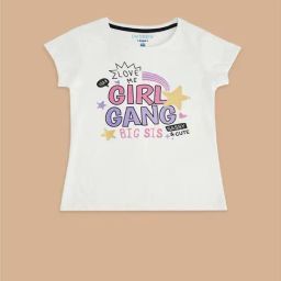 Pantaloons Junior Kids White Cotton Printed T-Shirt-image-86