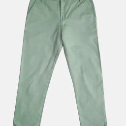 Kiddopanti Boys Light Green Solid Pants-image-11