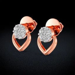 Joyalukkas 18k Gold Glittered Diamond Stud Earrings-image-68