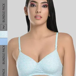 ESOROUCHA Pack Of 2 Floral Printed Full Coverage T-shirt Bra With All Day Comfort-picture-14