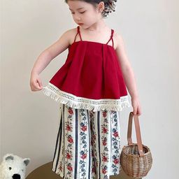 StyleCast x Revolte Girls Shoulder Straps Pure Cotton Top With Palazzos-image-121