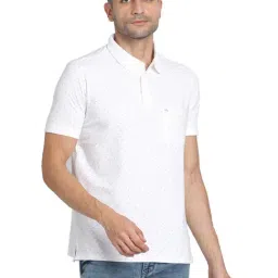 Turtle White Slim Fit Printed Polo T-Shirts-image-70