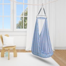 SafeChamp Meander Baby Swing Cradle With Mosquito Net , Pillow And Spring (Blue)-4