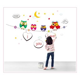 Jaamso Royals Multicolor Owl Design Decorative Wall Sticker-image-10