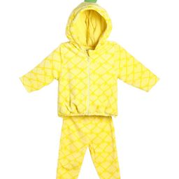 MINI KLUB Cotton Blend Full Sleeves Pineapple Printed Coordinate Set - Yellow-image-14