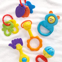 Babyhug Baby Rattle With Bear Applique Pack Of 6 - Multicolor-picture-29