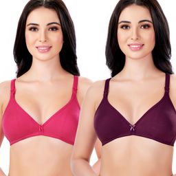 Bella Mama Cotton Elastane Knit Maternity Non Wired Nursing Bra Pack of 2 (Colour May Vary)-image-19