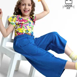 Ollington St. Half Sleeve Top & Pant with Floral Print -Yellow Pink & Blue-picture-9