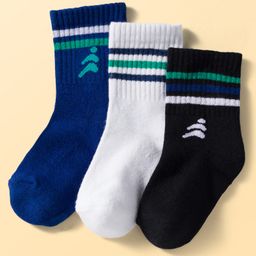 Pine Active Cotton Lycra Knit Terry Breathable Calf Length Athletic Socks Pack of 3 - Multicolor-image-90