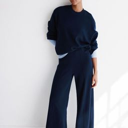 H&M Women Regular Fit Mid-Rise Fine-Knit Trousers-picture-41