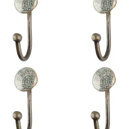 IndianShelf Green 4 Piece Ceramic Floral Clothes Hanger for Wall Key Hooks-image-33